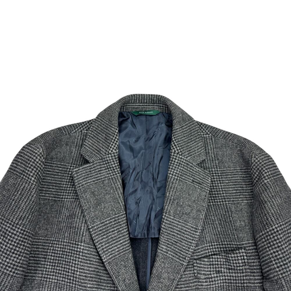 Brooks Brothers Mens Plaid Double-Face Wool Blend Overcoat Gray 48R - Picture 2 of 5